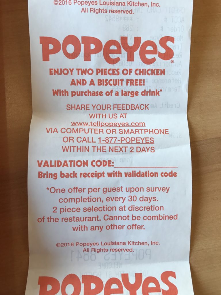 The Perpetual Popeye's free fried chicken game Miles per Day