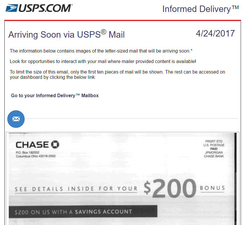 Sign Up For USPS Informed Delivery | Miles Per Day